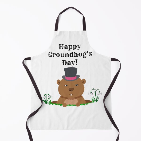 Item preview, Happy Groundhog Day Groundhog in Top Hat with Snowdrops designed and sold by spinningvisions.
