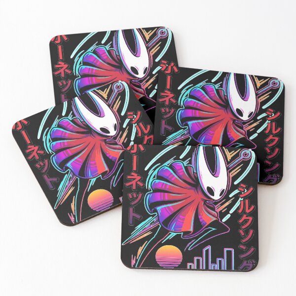 Item preview, 80s Synthwave Hornet Silksong T-Shirt | Hollow Knight Retrowave Neon Grid Hoodie | Retro Vaporwave Gaming Merch Sticker designed and sold by Senpaiwaves.