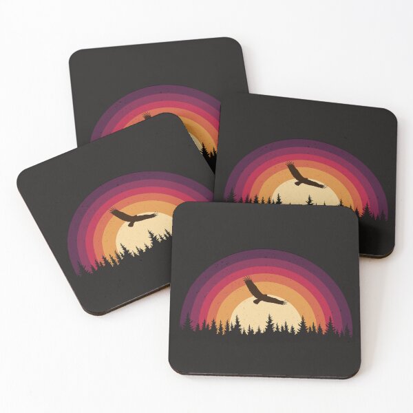 Item preview, Soaring Eagle Sunset | Retro Wildlife Forest Silhouette designed and sold by RokaWorld.