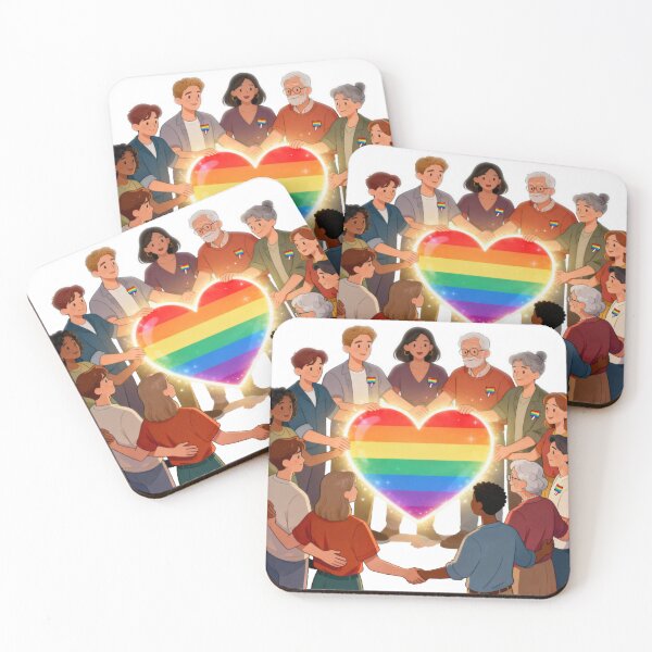 Item preview, United in Love: Intergenerational LGBTQ+ Community Heart designed and sold by rainbowgremlin.