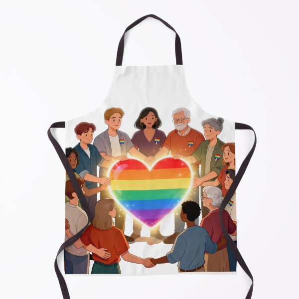 Item preview, United in Love: Intergenerational LGBTQ+ Community Heart designed and sold by rainbowgremlin.