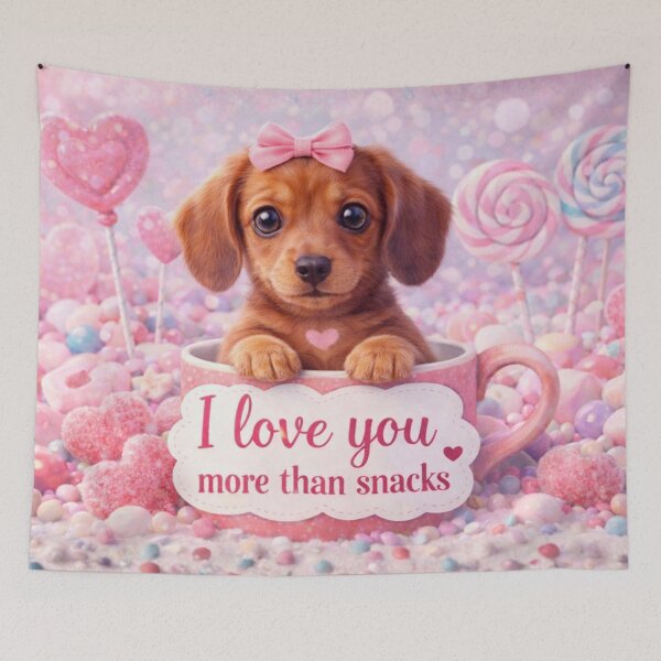 Item preview, Dachshund Puppy Loves Snacks designed and sold by GivingJoy.
