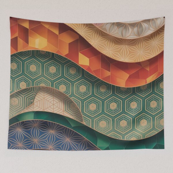 Item preview, Intricate 3D Layered Patterns Rainbow Colors designed and sold by Ed & Harmony.