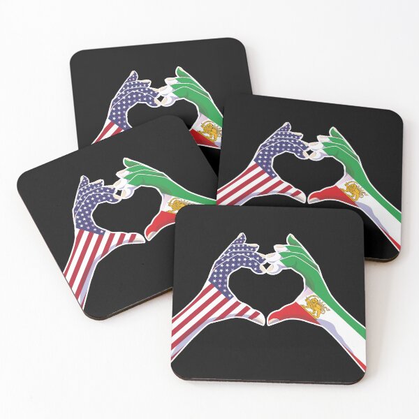Item preview, American–Iranian Unity | Heart Hands with Lion and Sun designed and sold by FlagX.