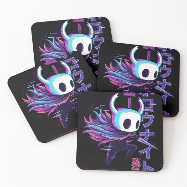 Item preview, Hollow Knight Ghost 80s Retro T-Shirt | Neon Synthwave Little Knight Hoodie | Vaporwave Grid Gaming Merch Sticker designed and sold by Senpaiwaves.