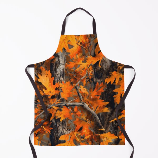 Item preview, Intense Orange Oak Leaves Camouflage Artwork with Rich Tree Bark, Woodland Branches and Autumn Forest Energy designed and sold by meganohm.