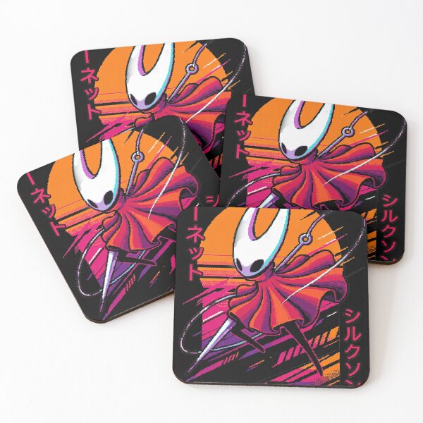 Item preview, Hollow Knight Silksong 80s Retro Tee | Hornet Vaporwave Neon Sunset Hoodie | Synthwave Metroidvania Gaming Sticker designed and sold by Senpaiwaves.