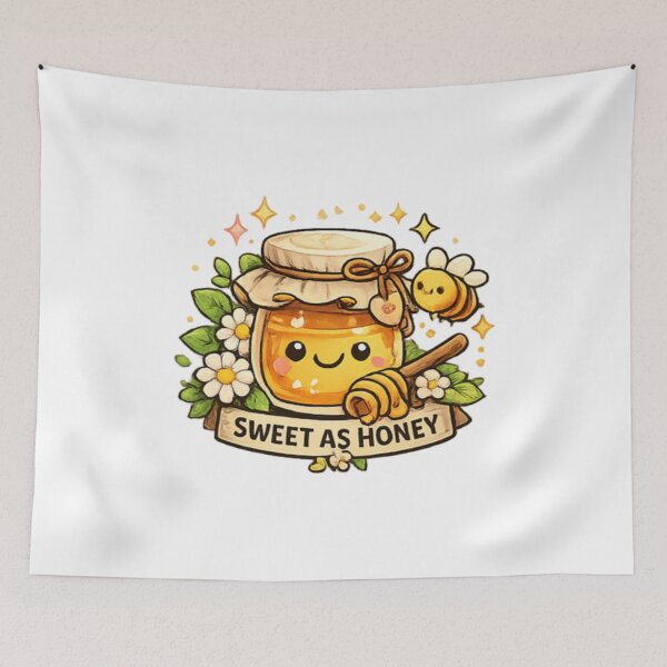 Item preview, Sweet Honey Jar with Friendly Bee designed and sold by TrendlyStudio.