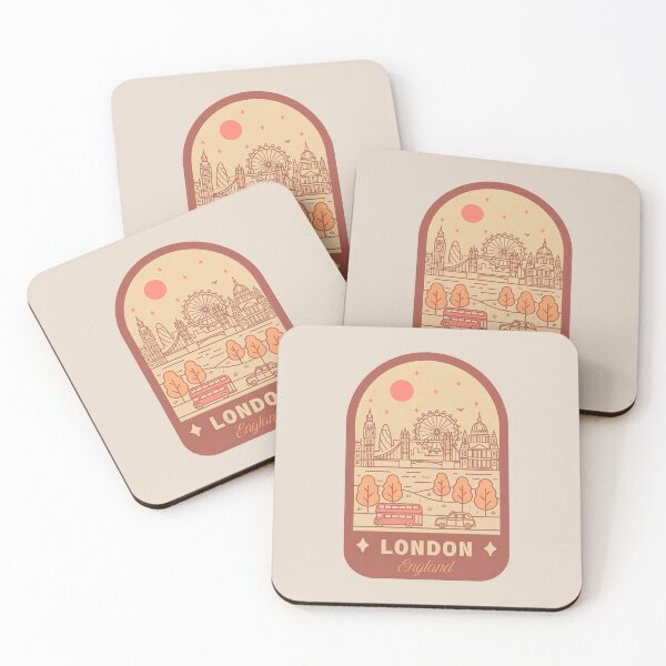 Item preview, London United Kingdom Travel Badge with Big Ben and Tower Bridge designed and sold by InvestingRoad.