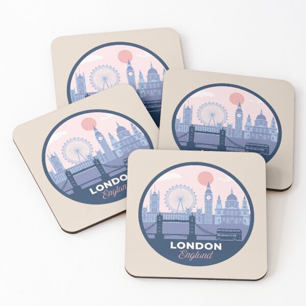 Item preview, London United Kingdom Travel Badge with Big Ben and Tower Bridge designed and sold by InvestingRoad.