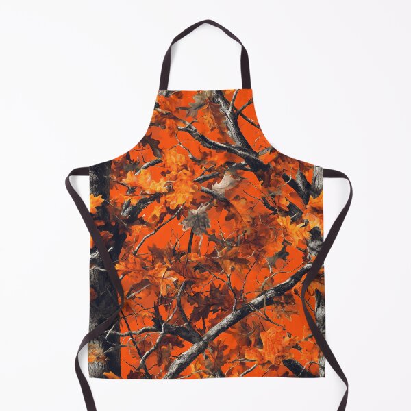 Artikelvorschau, Orangefarbenes Blätterdach-Tarnmuster mit Ästen, Baumstämmen, Herbstlaub und naturgetreuem Waldmotiv entworfen und verkauft von meganohm.