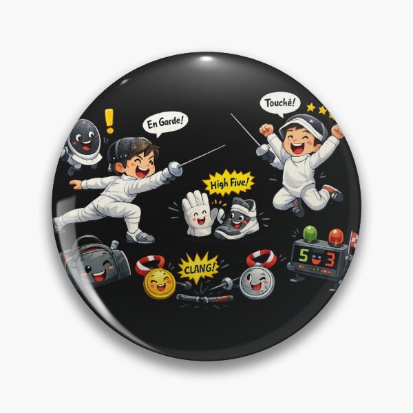 Item preview, Cartoon Fencers designed and sold by ChillCharmStudio.