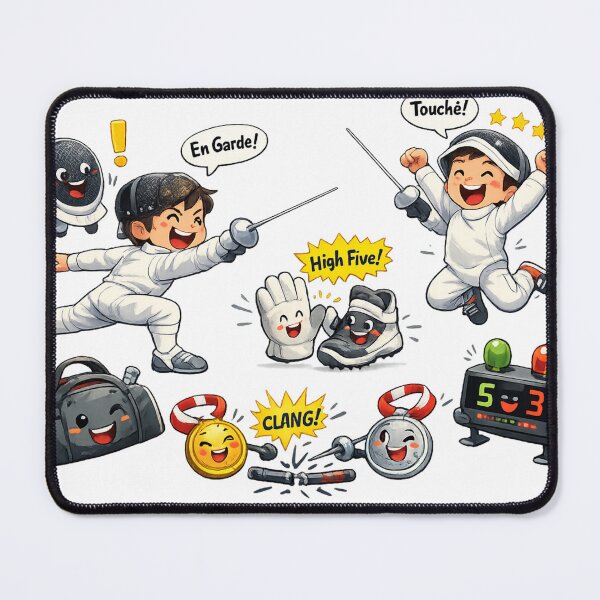 Item preview, Cartoon Fencers designed and sold by ChillCharmStudio.