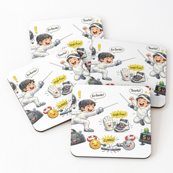 Item preview, Cartoon Fencers designed and sold by ChillCharmStudio.