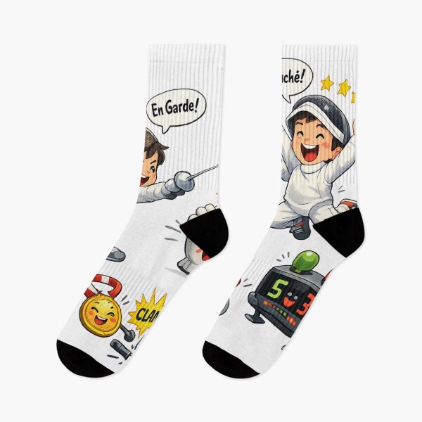 Item preview, Cartoon Fencers designed and sold by ChillCharmStudio.