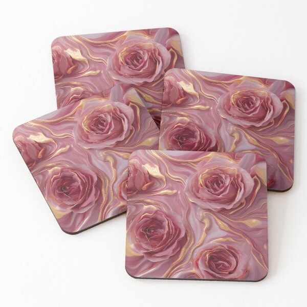 Item preview, Marble in rose and gold with roses designed and sold by Letteraddicted.