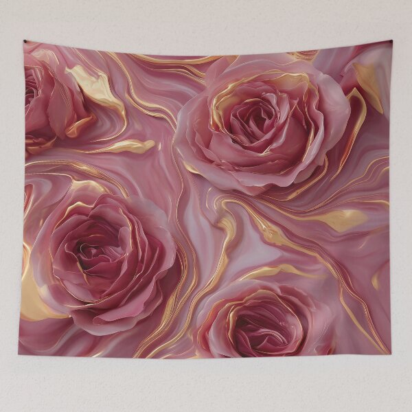 Item preview, Marble in rose and gold with roses designed and sold by Letteraddicted.