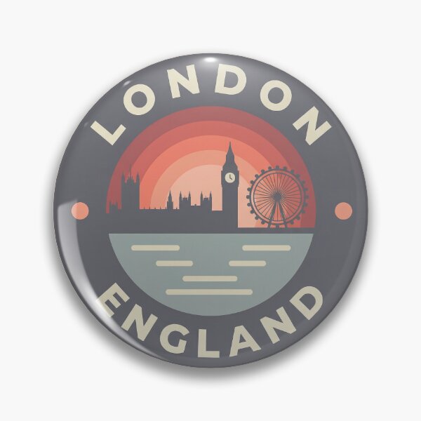Item preview, London United Kingdom Travel Badge with Big Ben and Tower Bridge designed and sold by InvestingRoad.