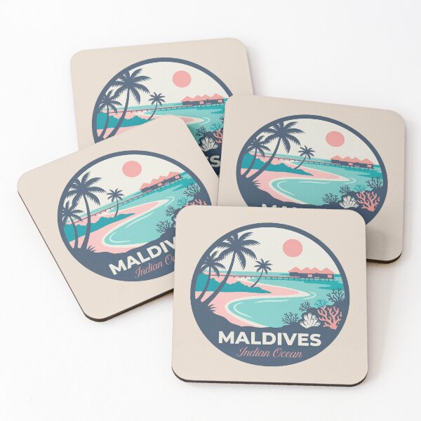 Item preview, Maldives Travel Badge, Indian Ocean Overwater Bungalows, Tropical Island Paradise designed and sold by InvestingRoad.