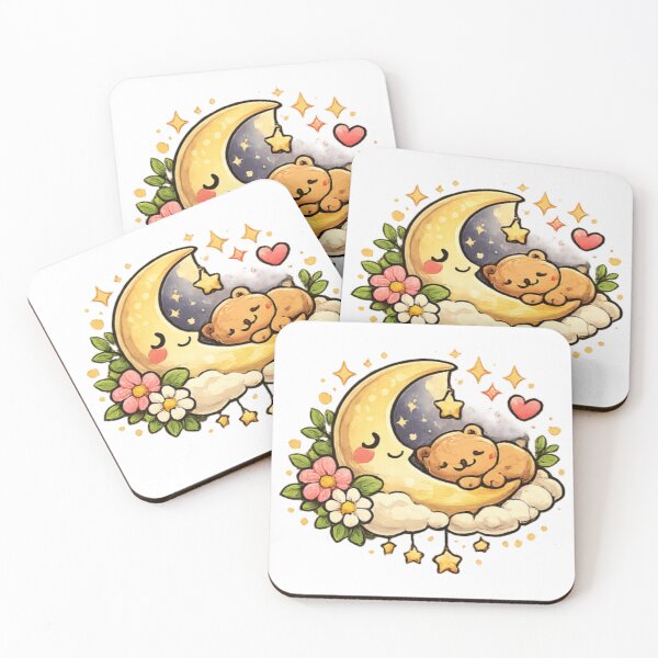 Item preview, Sleeping Bear on Crescent Moon designed and sold by TrendlyStudio.