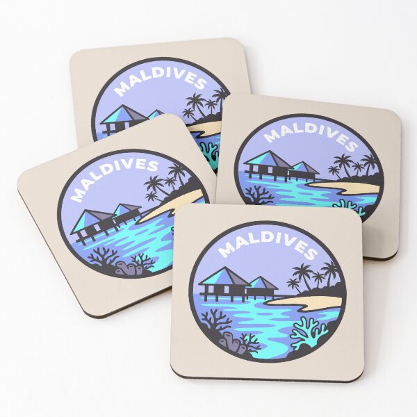 Item preview, Maldives Travel Badge, Indian Ocean Overwater Bungalows, Tropical Island Paradise designed and sold by InvestingRoad.