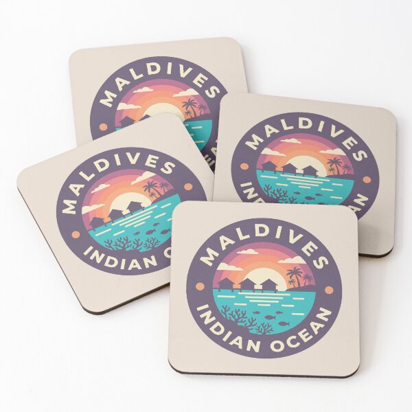 Item preview, Maldives Travel Badge, Indian Ocean Overwater Bungalows, Tropical Island Paradise designed and sold by InvestingRoad.