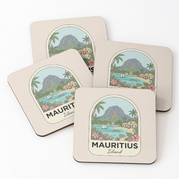 Item preview, Mauritius Island Tropical Paradise Badge, Le Morne Brabant Beach Landscape designed and sold by InvestingRoad.
