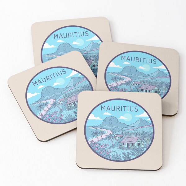 Item preview, Mauritius Island Tropical Paradise Badge, Le Morne Brabant Beach Landscape designed and sold by InvestingRoad.