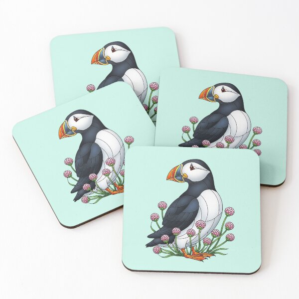 Item preview, Coastal Puffin and Sea Thrift designed and sold by BirdsnStuff.