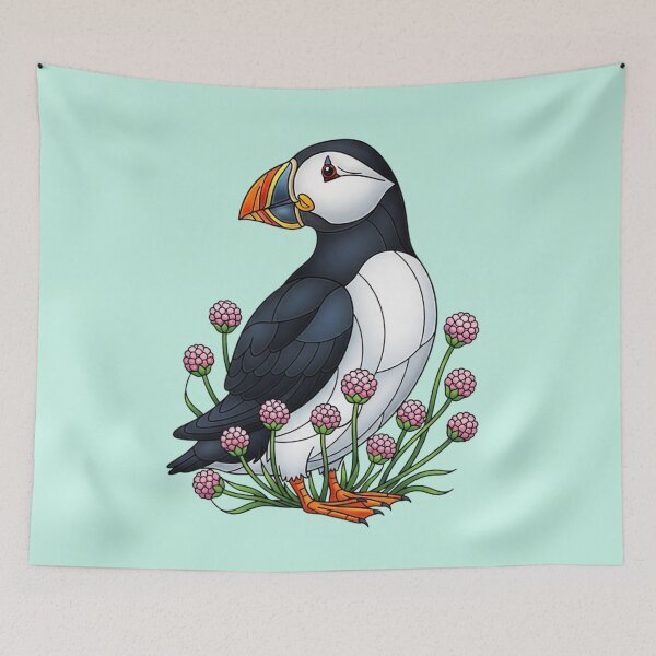 Item preview, Coastal Puffin and Sea Thrift designed and sold by BirdsnStuff.