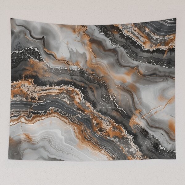 Item preview, Abstract marble composition in grey, beige & copper designed and sold by Letteraddicted.