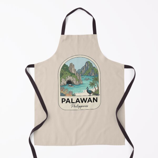 Item preview, Palawan Philippines Tropical Travel Badge, El Nido Limestone Cliffs and Bangka Boats designed and sold by InvestingRoad.