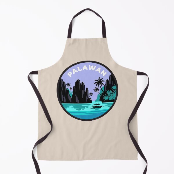 Item preview, Palawan Philippines Tropical Travel Badge, El Nido Limestone Cliffs and Bangka Boats designed and sold by InvestingRoad.