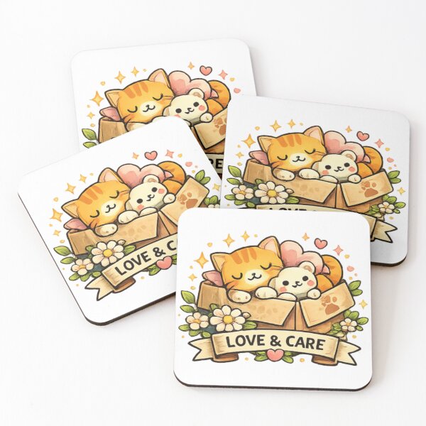 Item preview, Cute Animals in Box Love Care designed and sold by TrendlyStudio.