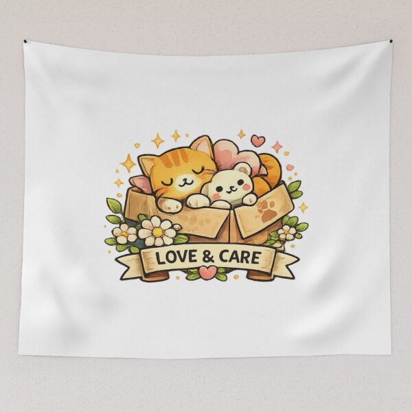 Item preview, Cute Animals in Box Love Care designed and sold by TrendlyStudio.