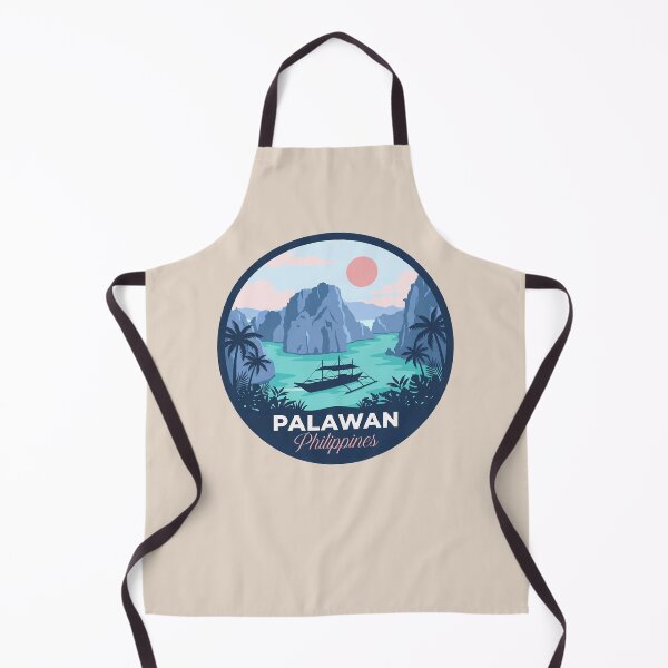 Item preview, Palawan Philippines Tropical Travel Badge, El Nido Limestone Cliffs and Bangka Boats designed and sold by InvestingRoad.