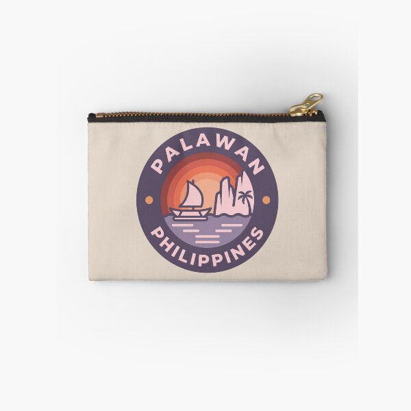 Item preview, Palawan Philippines Tropical Travel Badge, El Nido Limestone Cliffs and Bangka Boats designed and sold by InvestingRoad.