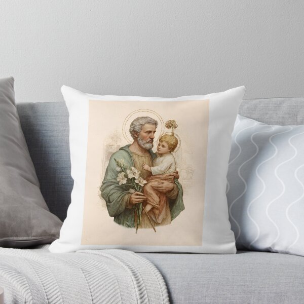 Item preview, Saint Joseph Holding the Christ Child and Lilies designed and sold by Oldetimemercan.