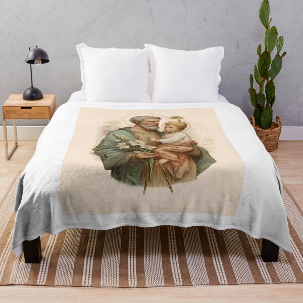 Item preview, Saint Joseph Holding the Christ Child and Lilies designed and sold by Oldetimemercan.