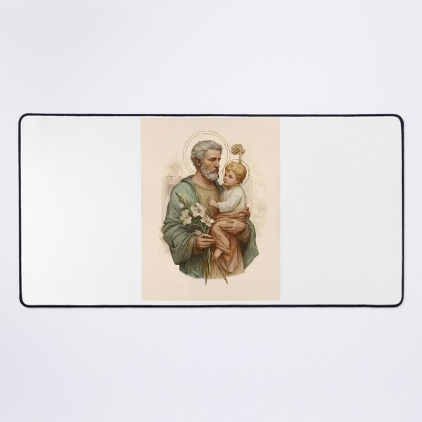 Item preview, Saint Joseph Holding the Christ Child and Lilies designed and sold by Oldetimemercan.