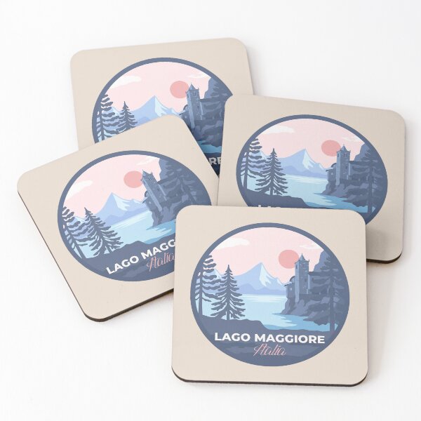 Item preview, Lago Maggiore Italia mountains landscape badge designed and sold by InvestingRoad.