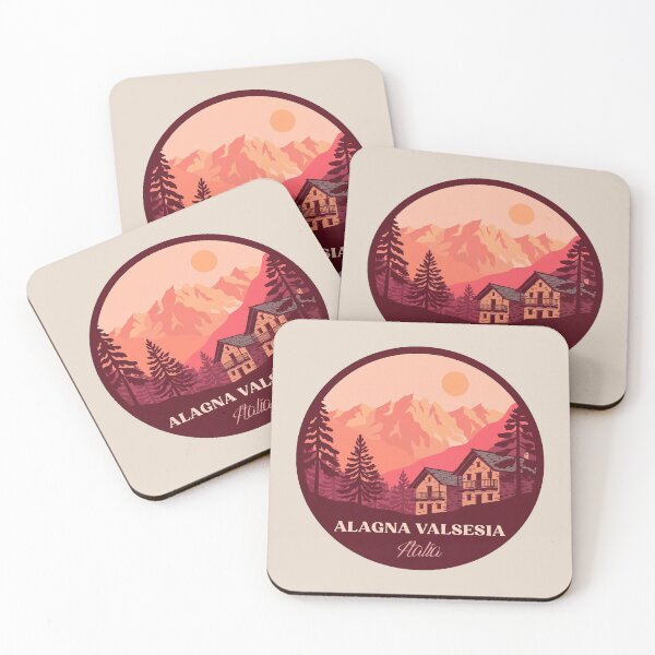 Item preview, Alagna Valsesia Italia minimalist landscape badge designed and sold by InvestingRoad.