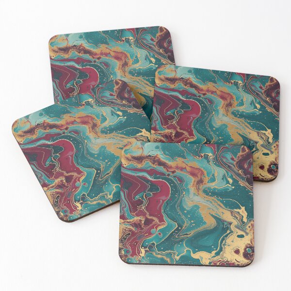 Item preview, Marble in turquoise, burgundy & gold designed and sold by Letteraddicted.