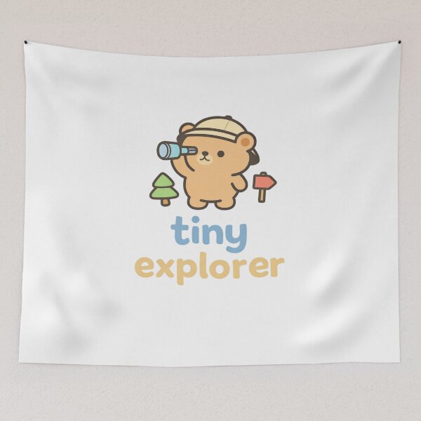 Item preview, Tiny Explorer – cute minimalist bear design designed and sold by artnix.