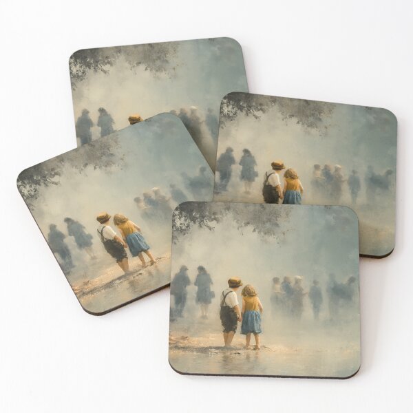 Item preview, Barefoot Children in Morning Mist – Gentle Childhood Memory designed and sold by EK-World.