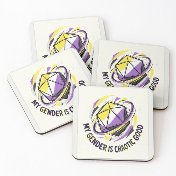 Item preview, My Gender is Chaotic Good: Non-Binary D20 Dice designed and sold by rainbowgremlin.