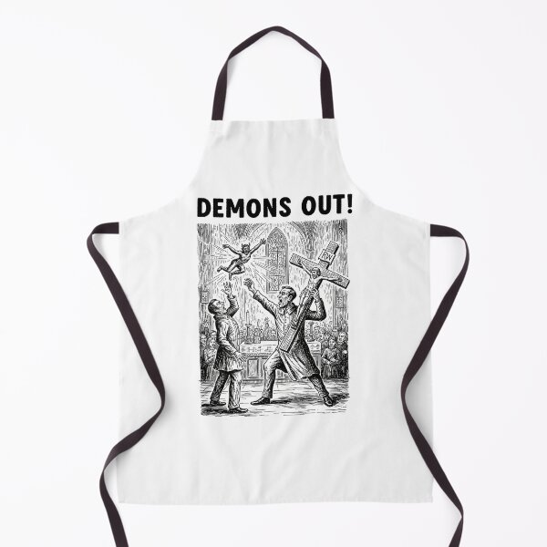 Item preview, DEMONS OUT! Exorcism, Surreal Church Showdown Design designed and sold by The Bizarre Archive.