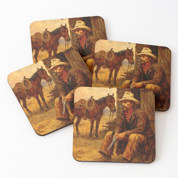 Item preview, The Weary Cowboy and Horse designed and sold by TinCatOutPost.