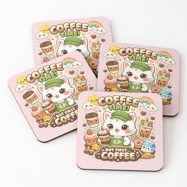 Item preview, Barista Cat & Sweet Treats – Kawaii Coffee Time designed and sold by ValeriValera.