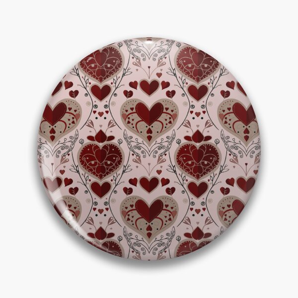 Item preview, Romantic Folk Hearts Valentine Repeat Pattern – Soft Pink designed and sold by Fezzyboo.